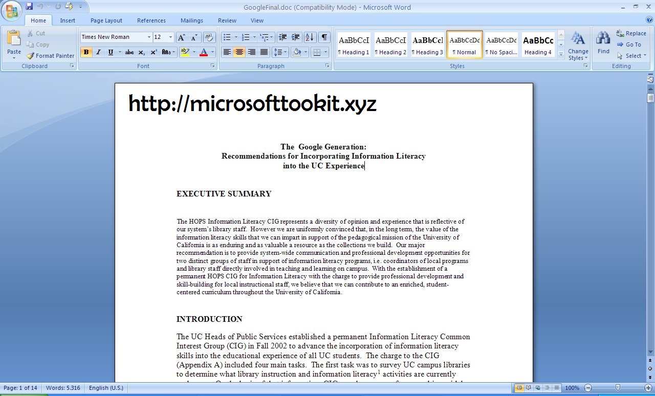 microsoft word 2007 telephone confirmation code